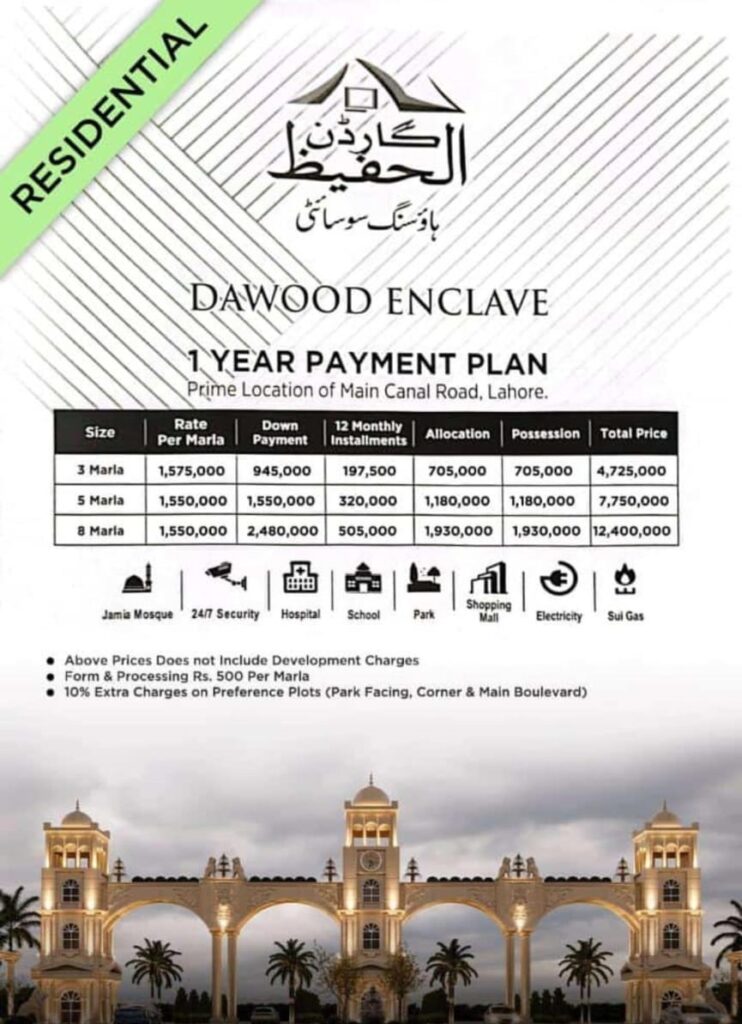 Al Hafeez Garden New Updated Payment Plan