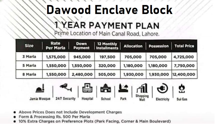 Dawood Enclave Payment Plan