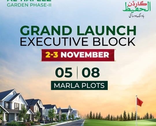Executive Block of Al Hafeez Garde Phase 2 Golf Facing On Ground Plots